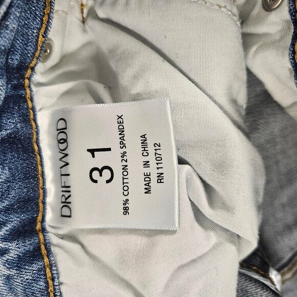 Driftwood Colette Embroidered Cropped Distressed Jeans size 31 - Picture 10 of 10